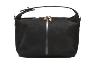 T012684BLK - Crna elegantna torba sa ukrasnim kaiševima i priveskom