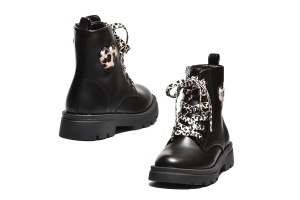 CH252531BLK - Crne dečije čizme da animal print detaljima