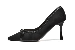 L242668BLK - ŽENSKE SALONKE SA ELEGANTNOM MAŠNOM I TANKOM PETOM