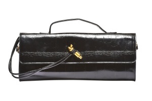 T012532BLK – Crna pismo torba, kroko dezen