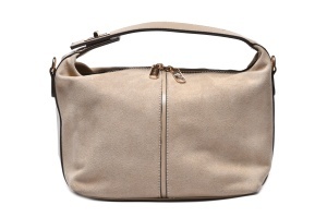 T012684TAP - Taupe elegantna torba sa ukrasnim kaiševima i priveskom