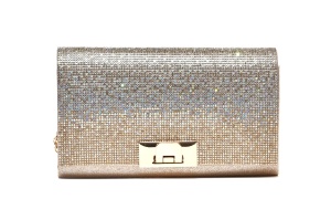 Luksuzna cirkon torba na preklop - T022553 zlatna