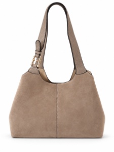 T012630TAP – Taupe velur ceger torba sa metalnim ukrasom