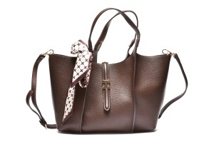 T012671COF - Coffee elegantna torba sa ukrasnom maramom