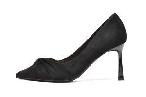 L242669BLK - ŽENSKE SALONKE SA EFEKTNIM NABORIMA I ELEGANTNOM TANKOM PETOM