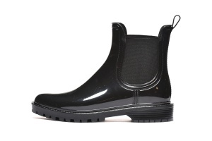 LH122542BLK - Ženske crne čizme za kišu u Chelsea stilu