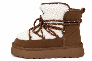 LH502659CAM - ŽENSKE UGG ČIZME SA KRZNENOM POSTAVOM I KONTRASTNIM PERTLAMA