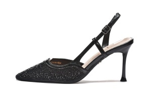 LS242651BLK - Ženske sandale na štiklu