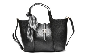 T012671BLK - Crna elegantna torba sa ukrasnom maramom