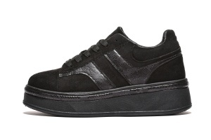L182534BLK - Ženske patike crne velur
