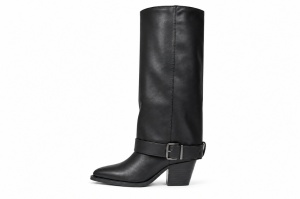 LX562623BLK-PU - ŽENSKE KAUBOJKE SA ŠTIKLOM I ELEGANTNIM DEKORATIVNIM DETALJIMA