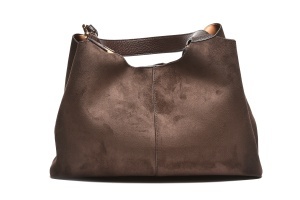 T012630COF – Coffee velur ceger torba sa metalnim ukrasom