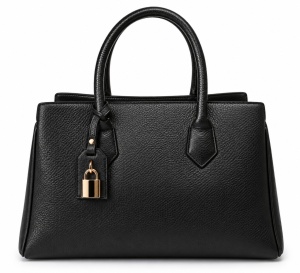 T012670BLK - Crna elegantna torba sa ukrasnim priveskom