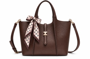 T012671COF - Coffee elegantna torba sa ukrasnom maramom