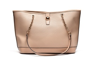 T012600BEI – Bež elegantna shopper torba sa dekorativnim lancem