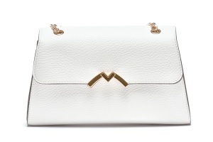 T012613WHT - Bela elegantna torba sa lanac ručkom