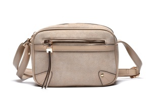 T012682TAP - Taupe torbica za rame sa ukrasnim metalnim detaljima