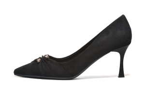 L242558BLK - Ženske salonke crne velur