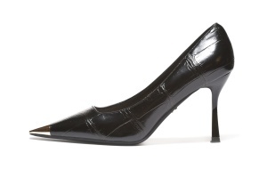 L242564BLK - Ženske salonke crne kroko