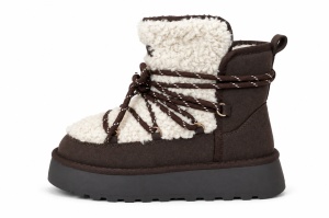LH502659COF - ŽENSKE UGG ČIZME SA KRZNENOM POSTAVOM I KONTRASTNIM PERTLAMA