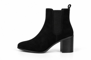 LH622623BLK - ŽENSKE ČIZME SA DEBELOM ŠTIKLOM, PERTLAMA I ELEGANTNIM ŠPICASTIM VRHOM
