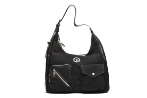 T012590BLK – Crna velika torba od brušenog materijala