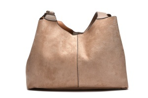 T012630TAP – Taupe velur ceger torba sa metalnim ukrasom
