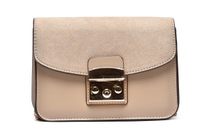 T012686TAP - Taupe torbica sa preklopom i zlatnom kopčom