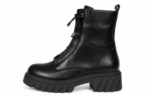 LH35A2631BLK - ŽENSKE KOŽNE ČIZME SA MASIVNIM ĐONOM I ELEGANTNIM DETALJIMA