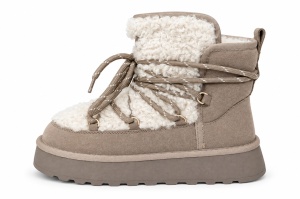 LH502659TAP - ŽENSKE UGG ČIZME SA KRZNENOM POSTAVOM I KONTRASTNIM PERTLAMA