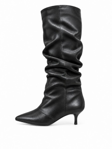 LX562632BLK-PU - ŽENSKE KAUBOJKE SA ŠTIKLOM I ELEGANTNIM DEKORATIVNIM DETALJIMA