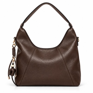 T012657COF - Elegantna coffee torba za rame sa ukrasnim detaljima