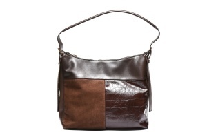 T012663COF - Coffee torba kombinovane teksture sa kroko detaljem