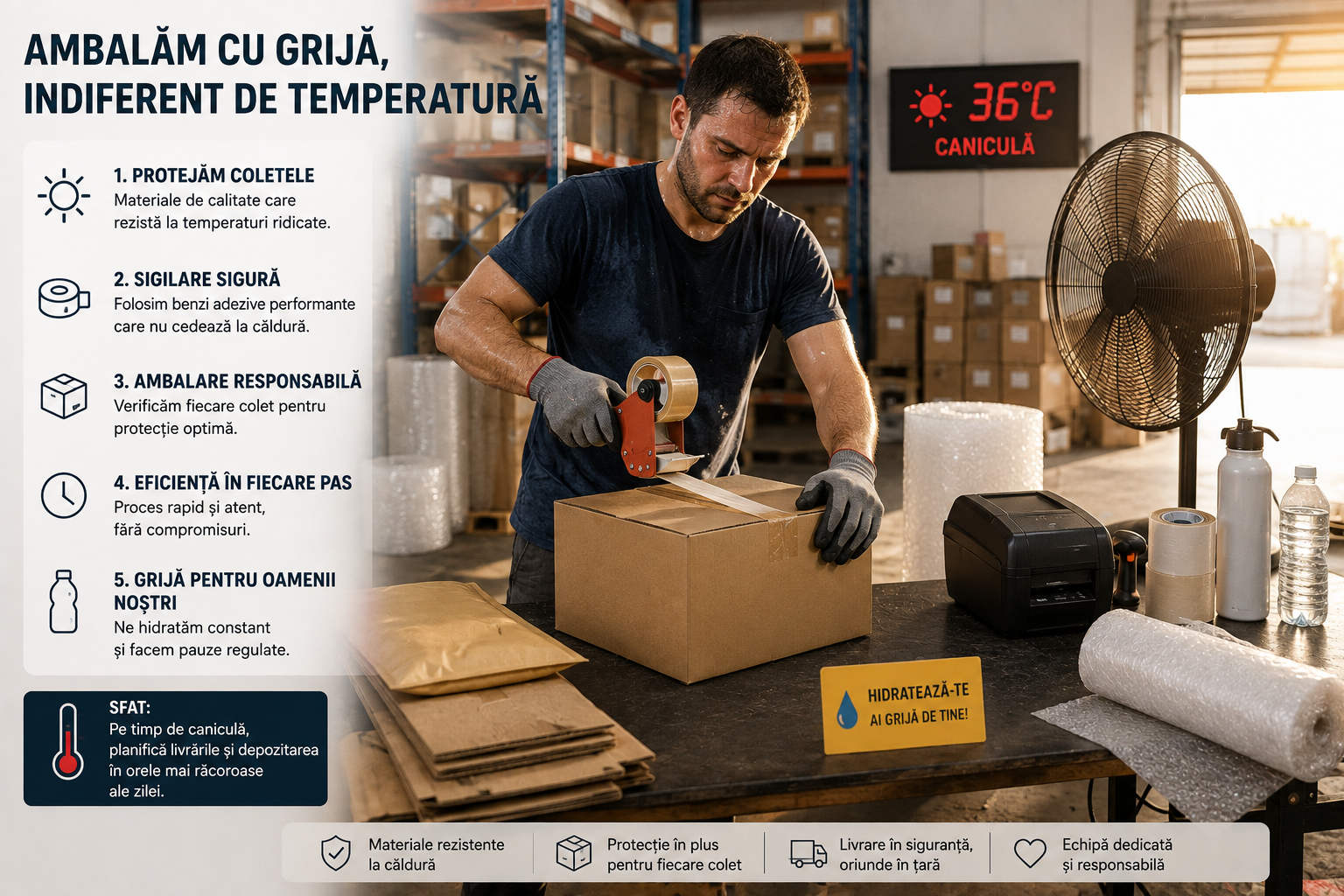 Ambalare pe canicula: intrebarile pe care ni le pun clientii vara