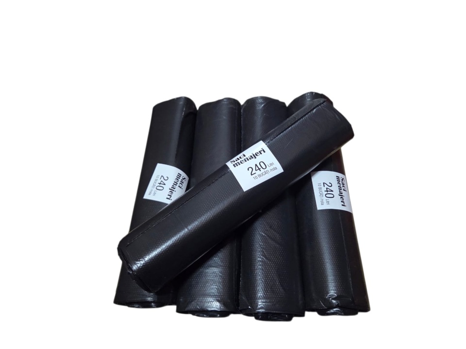 50 buc saci menajeri 240L - negri - 10 buc x 5 role