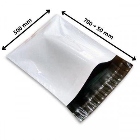 Set 250 buc plic punga curierat 500x700 + 50mm, 60 my, reciclat 100%