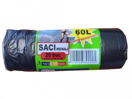 100 buc saci menajeri 60L - negri 20 buc x 5 role