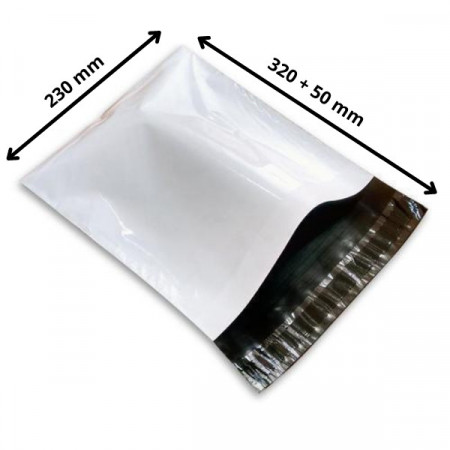 50 buc plic punga curierat (tip A4) - 230x320 + 50 mm, 60 my