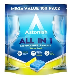 100 Tablete pentru mașină de spălat vase – All in 1 - Astonish