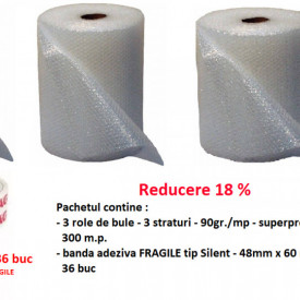 Pachet FRAGILE contine 300 mp bule de 90 microni si 36 Fragile