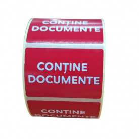 1000 buc Rola cu eticheta " CONTINE DOCUMENTE" 60 x 40 autoadezive - Img 1