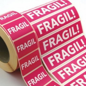 500 buc Rola cu eticheta "FRAGIL" 125x40 mm, autoadezive, 500 buc