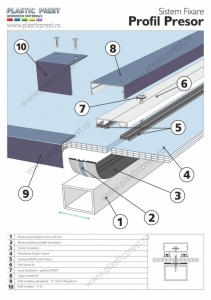 Profil aluminiu pentru imbinare policarbonat / sticla - Img 2
