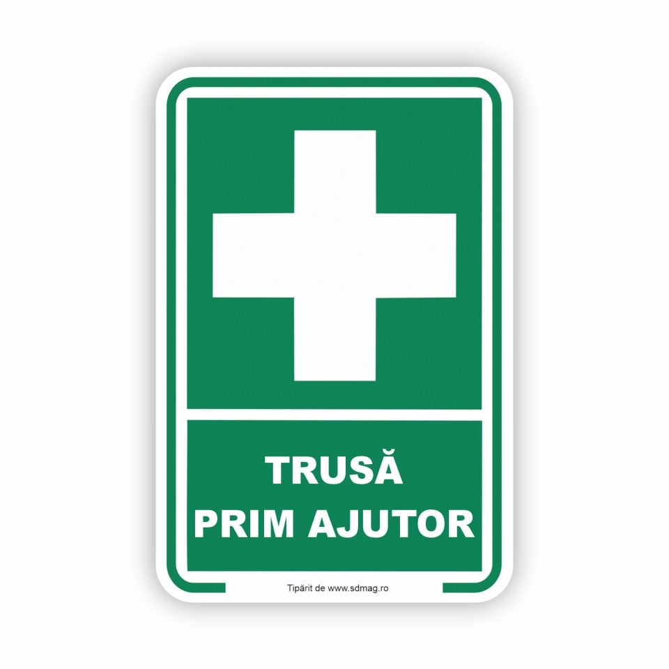 V267 Semn Indicator TrusĂ De Prim Ajutor Tabla Aluminiu Autocolant