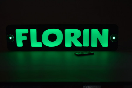 Placa led luminoasa interior camion 55x13 cm cu nume - Img 5