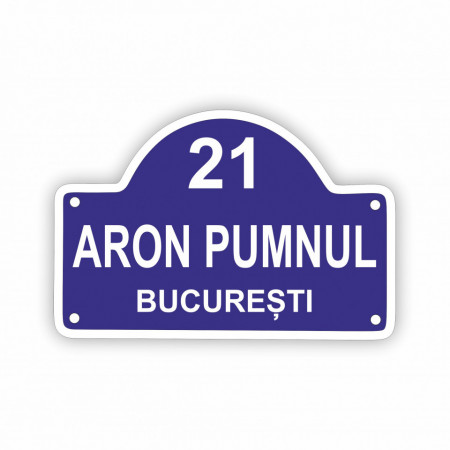 Placa Stradala personalizata 20x13.5 cm atipica cu Nr, Strada, Localitate