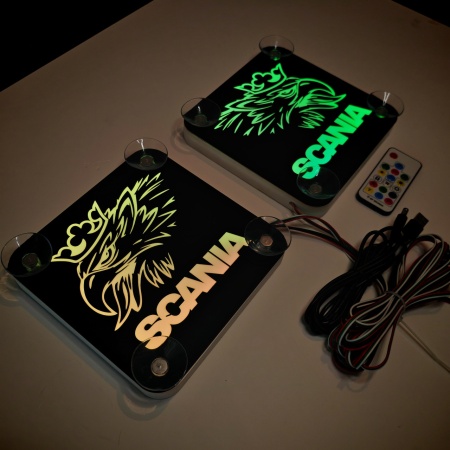 Set Embleme LED Interior SCANIA GRIFON – Modul Curcubeu, 15 Culori, 200 efecte dinamice, USB - Img 3
