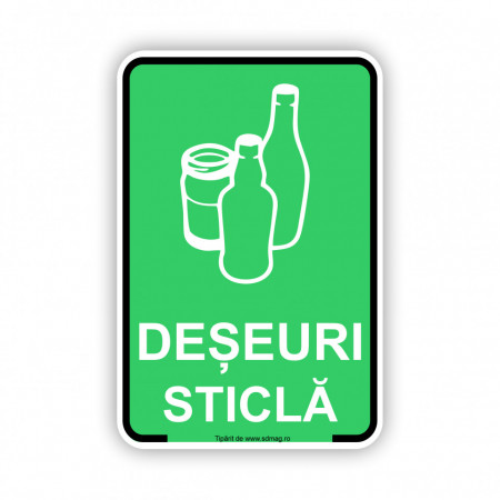 V265 Semn indicator, (deseuri sticla ), Tabla Aluminiu, Autocolant sau PVC