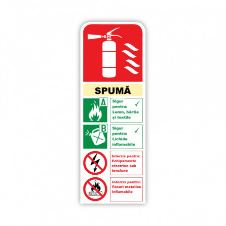 X266 Semn indicator, (indicatii instinctor spuma), Autocolant sau PVC, 30x10cm