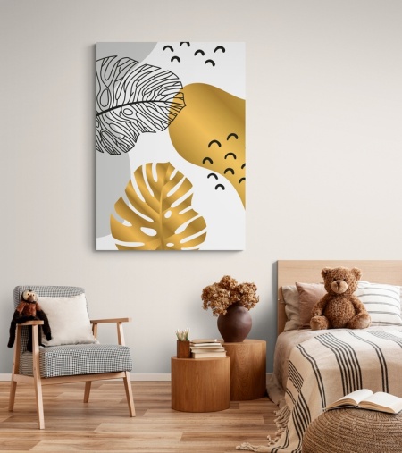 (GOLD097) Tablou Canvas Black & Gold
